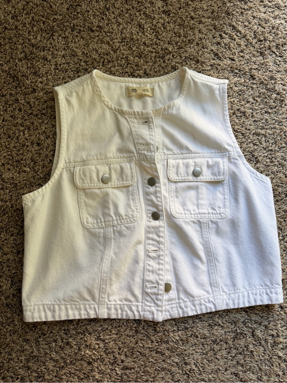 NWOT Madewell Women’s White Denim Vest